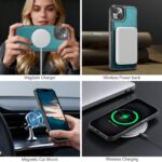 For iPhone 13 JEEHOOD J10 Flip Card Bag MagSafe Split RFID Leather Phone Case(Green) - Image 5