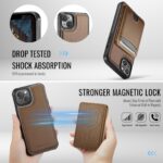 For iPhone 13 JEEHOOD J10 Flip Card Bag MagSafe Split RFID Leather Phone Case(Brown) - Image 2