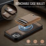 For iPhone 13 JEEHOOD J10 Flip Card Bag MagSafe Split RFID Leather Phone Case(Brown) - Image 3