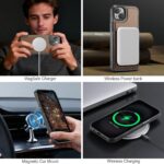 For iPhone 13 JEEHOOD J10 Flip Card Bag MagSafe Split RFID Leather Phone Case(Brown) - Image 5