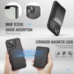 For iPhone 13 JEEHOOD J10 Flip Card Bag MagSafe Split RFID Leather Phone Case(Black) - Image 2