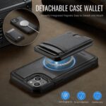 For iPhone 13 JEEHOOD J10 Flip Card Bag MagSafe Split RFID Leather Phone Case(Black) - Image 3
