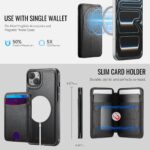 For iPhone 13 JEEHOOD J10 Flip Card Bag MagSafe Split RFID Leather Phone Case(Black) - Image 4