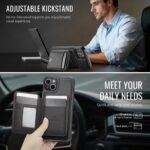 For iPhone 13 JEEHOOD J10 Flip Card Bag MagSafe Split RFID Leather Phone Case(Black) - Image 6