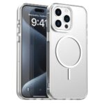 For iPhone 15 Pro Max Candy Fine Circle Magsafe PC Hybrid TPU Phone Case(White)