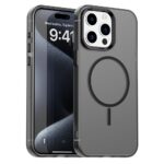 For iPhone 15 Pro Max Candy Fine Circle Magsafe PC Hybrid TPU Phone Case(Black)