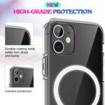 For iPhone 12 Pro Max Magsafe Case Simple Magnetic Ring All-inclusive Clear Crystal Acrylic PC +TPU Shockproof Case(Transparent) - Image 7