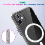 For iPhone 12 Pro Max Magsafe Case Simple Magnetic Ring All-inclusive Clear Crystal Acrylic PC +TPU Shockproof Case(Transparent) - Image 8
