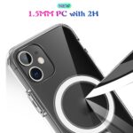 For iPhone 12 Pro Max Magsafe Case Simple Magnetic Ring All-inclusive Clear Crystal Acrylic PC +TPU Shockproof Case(Transparent) - Image 9