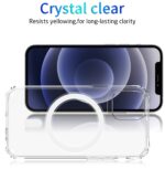 For iPhone 12 Pro Max Magsafe Case Magnetic Ring Clear Crystal Acrylic +TPU Four-corner Airbag Shockproof Case(Transparent) - Image 2