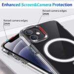 For iPhone 12 Pro Max Magsafe Case Magnetic Ring Clear Crystal Acrylic +TPU Four-corner Airbag Shockproof Case(Transparent) - Image 7
