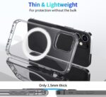 For iPhone 12 Pro Max Magsafe Case Magnetic Ring Clear Crystal Acrylic +TPU Four-corner Airbag Shockproof Case(Transparent) - Image 8