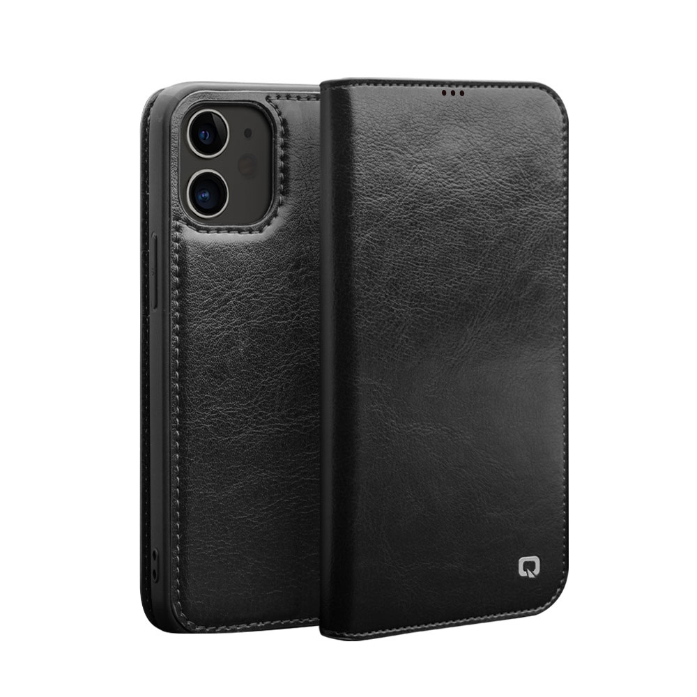 EDA00917001A.jpg For iPhone 12 mini QIALINO Horizontal Flip Leather Case with Holder & Card Slots & Wallet (Black) - Image 1