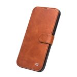 For iPhone 12 mini QIALINO Business Magnetic Horizontal Flip Leather Case with Card Slots & Wallet (Light Brown) - Image 2