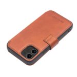 For iPhone 12 mini QIALINO Business Magnetic Horizontal Flip Leather Case with Card Slots & Wallet (Light Brown) - Image 3