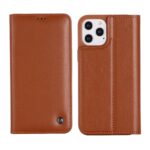 For iPhone 12 Pro Max GEBEI PU+TPU Horizontal Flip Protective Case with Holder & Card Slots(Brown)
