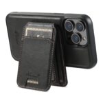 For iPhone 15 Plus Suteni H15 MagSafe Oil Eax Leather Detachable Wallet Back Phone Case(Black) - Image 4