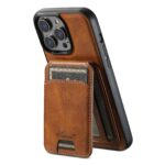 For iPhone 15 Plus Suteni H15 MagSafe Oil Eax Leather Detachable Wallet Back Phone Case(Brown) - Image 3