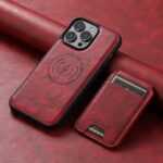 For iPhone 15 Plus Suteni H15 MagSafe Oil Eax Leather Detachable Wallet Back Phone Case(Red) - Image 2