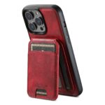 For iPhone 15 Plus Suteni H15 MagSafe Oil Eax Leather Detachable Wallet Back Phone Case(Red) - Image 3