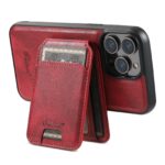 For iPhone 15 Plus Suteni H15 MagSafe Oil Eax Leather Detachable Wallet Back Phone Case(Red) - Image 4