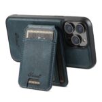 For iPhone 15 Plus Suteni H15 MagSafe Oil Eax Leather Detachable Wallet Back Phone Case(Blue) - Image 4