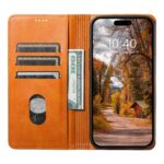 For iPhone 15 Pro Suteni J02 Oil Wax Wallet Leather Phone Case(Khaki) - Image 4