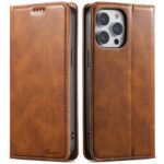 For iPhone 14 Pro Suteni J02 Oil Wax Wallet Leather Phone Case(Brown)