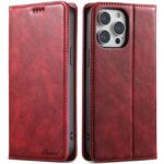 For iPhone 14 Pro Suteni J02 Oil Wax Wallet Leather Phone Case(Red)