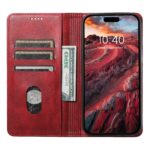 For iPhone 14 Pro Suteni J02 Oil Wax Wallet Leather Phone Case(Red) - Image 4