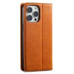 For iPhone 14 Pro Suteni J02 Oil Wax Wallet Leather Phone Case(Khaki) - Image 3