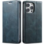 For iPhone 14 Pro Suteni J02 Oil Wax Wallet Leather Phone Case(Blue)