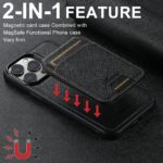 For iPhone 15 Plus Suteni H18 Cross Grain MagSafe Wallet Leather Phone Case(Black) - Image 6
