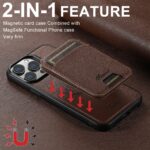 For iPhone 15 Plus Suteni H18 Cross Grain MagSafe Wallet Leather Phone Case(Brown) - Image 6