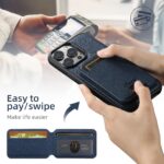 For iPhone 15 Plus Suteni H18 Cross Grain MagSafe Wallet Leather Phone Case(Blue) - Image 2