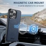 For iPhone 15 Plus Suteni H18 Cross Grain MagSafe Wallet Leather Phone Case(Blue) - Image 5