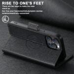 For iPhone 15 Plus Suteni J08 Multifunctional Cross Texture MagSafe Leather Phone Case(Black) - Image 4