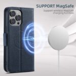 For iPhone 15 Plus Suteni J08 Multifunctional Cross Texture MagSafe Leather Phone Case(Blue) - Image 3