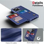 For iPhone 15 Pro ENKAY Hat-Prince Card Slot Wallet TPU Back Leather Phone Case with Lens Film(Dark Blue) - Image 5