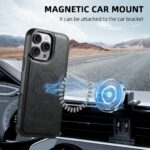 For iPhone 15 Pro Suteni H19 Oil Wax 2-in-1 MagSafe Removable Card Box Back Phone Case(Black) - Image 7