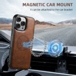 For iPhone 15 Pro Suteni H19 Oil Wax 2-in-1 MagSafe Removable Card Box Back Phone Case(Brown) - Image 7