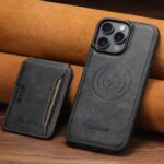 For iPhone 13 Suteni M3 Card Bag MagSafe Cowhide Texture Leather Phone Case(Black) - Image 3