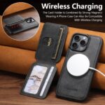 For iPhone 13 Suteni M3 Card Bag MagSafe Cowhide Texture Leather Phone Case(Black) - Image 5