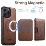 For iPhone 13 Suteni M3 Card Bag MagSafe Cowhide Texture Leather Phone Case(Brown) - Image 2