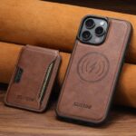 For iPhone 13 Suteni M3 Card Bag MagSafe Cowhide Texture Leather Phone Case(Brown) - Image 3