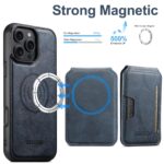 For iPhone 13 Suteni M3 Card Bag MagSafe Cowhide Texture Leather Phone Case(Blue) - Image 2