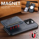 For iPhone 13 Suteni M3 Card Bag MagSafe Cowhide Texture Leather Phone Case(Blue) - Image 4