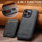 For iPhone 13 Suteni M5 Magnetic Card Bag MagSafe Leather Phone Case(Black) - Image 2