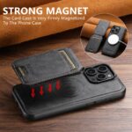 For iPhone 13 Suteni M5 Magnetic Card Bag MagSafe Leather Phone Case(Black) - Image 3