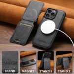 For iPhone 13 Suteni M5 Magnetic Card Bag MagSafe Leather Phone Case(Black) - Image 4
